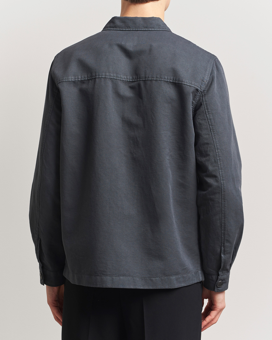 Uomini | Camicie | Sunspel | Twin Pocket Cotton/Linen Jacket Charcoal