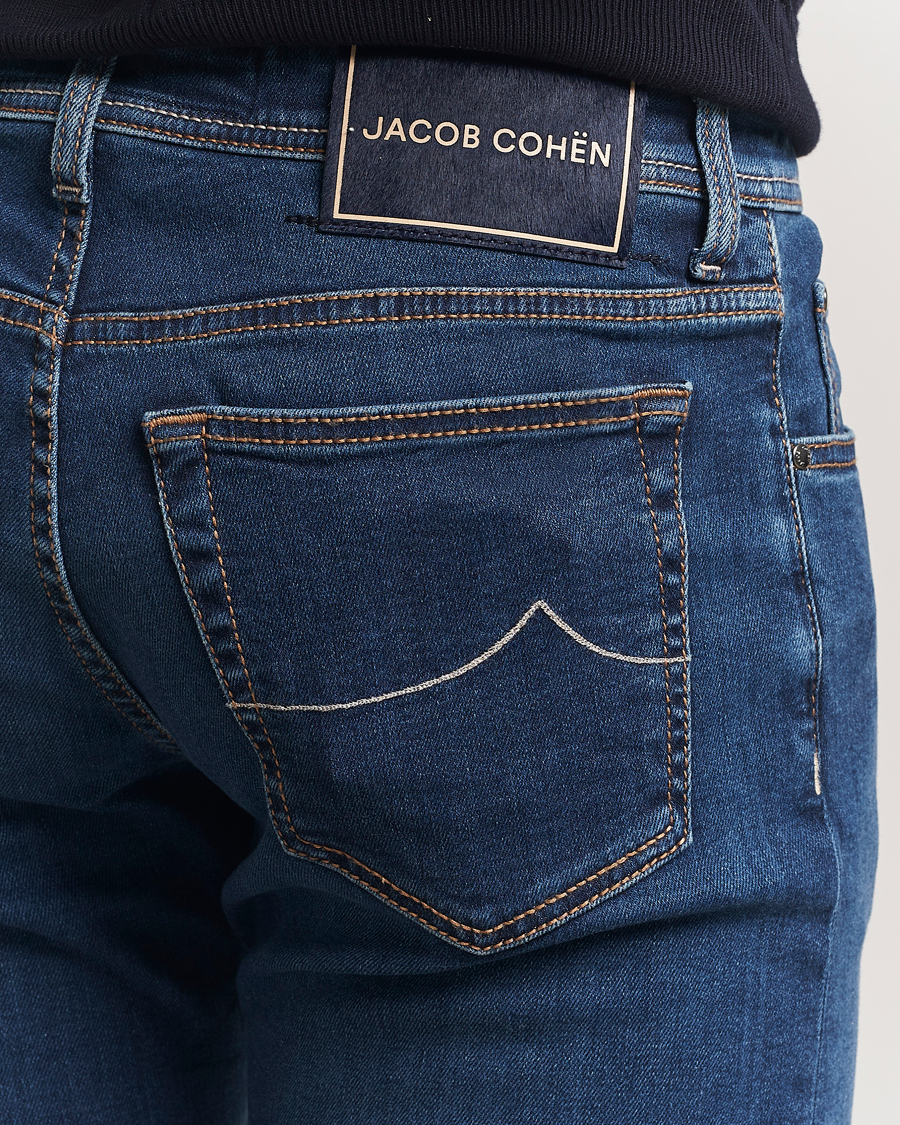 Uomini | Jeans | Jacob Cohën | Bard Slim Fit Stretch Jeans Dark Blue Wash