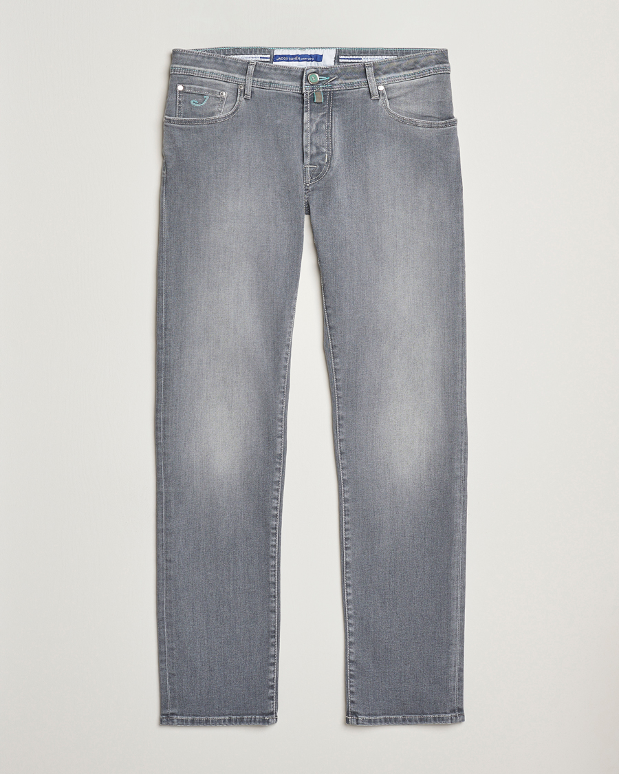 Uomini | Jeans | Jacob Cohën | Nick Slim Fit Stretch Jeans Light Grey