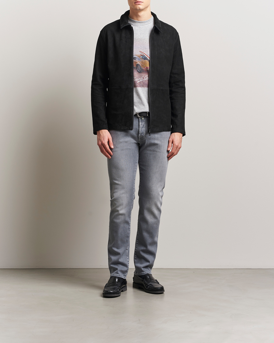 Uomini | Jeans | Jacob Cohën | Nick Slim Fit Stretch Jeans Light Grey