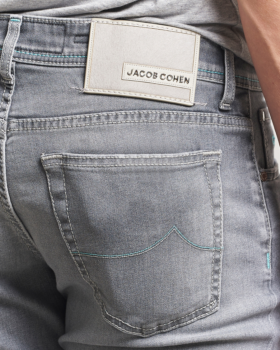 Uomini | Jeans | Jacob Cohën | Nick Slim Fit Stretch Jeans Light Grey