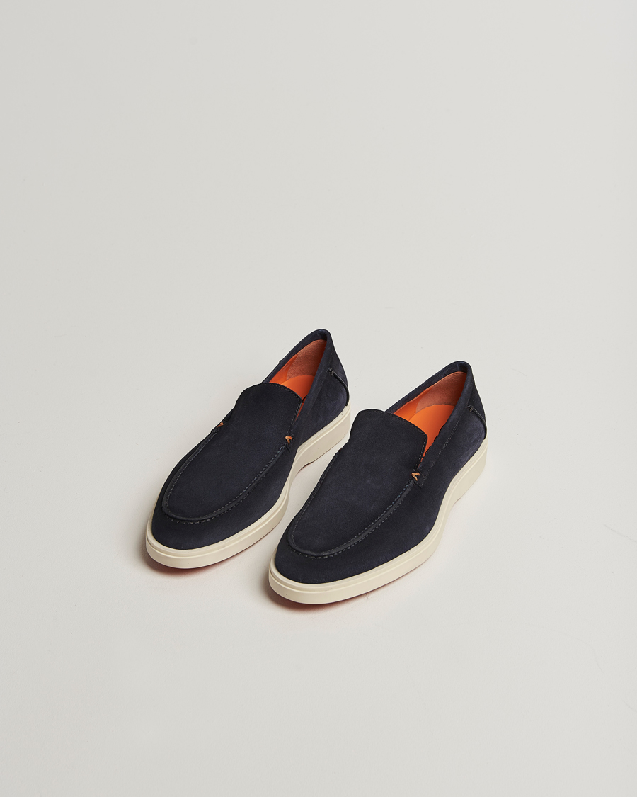 Uomini | Mocassini | Santoni | Detroit Loafer Navy Suede
