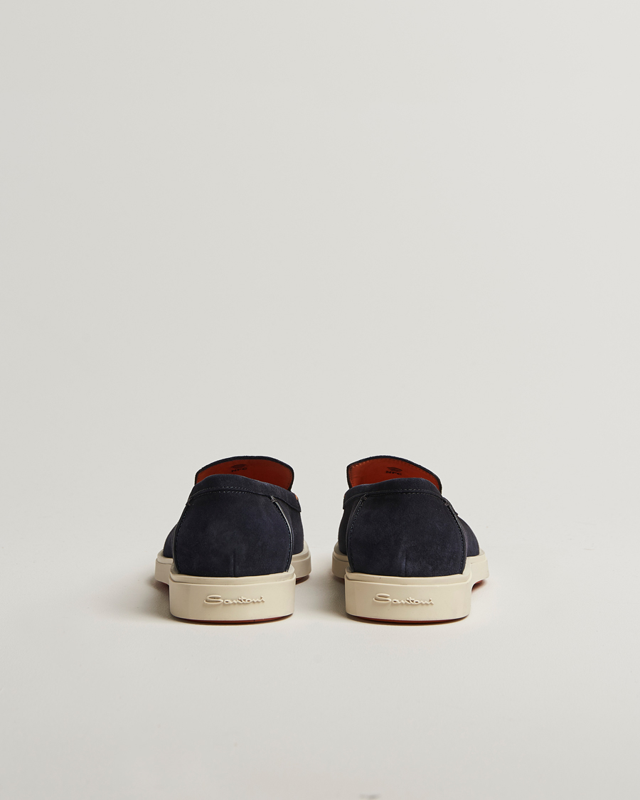 Uomini | Mocassini | Santoni | Detroit Loafer Navy Suede