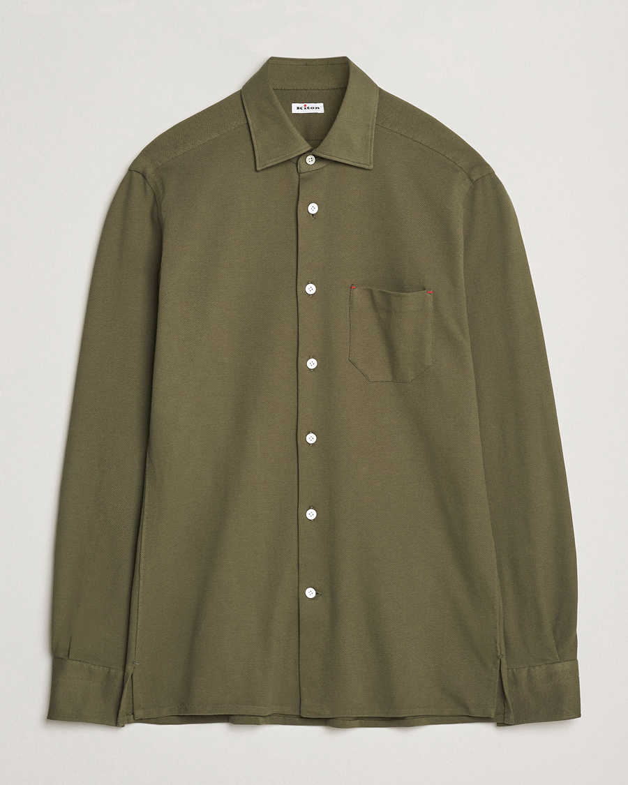 Uomini | Camicie | Kiton | Jersey Piquet Shirt Militare