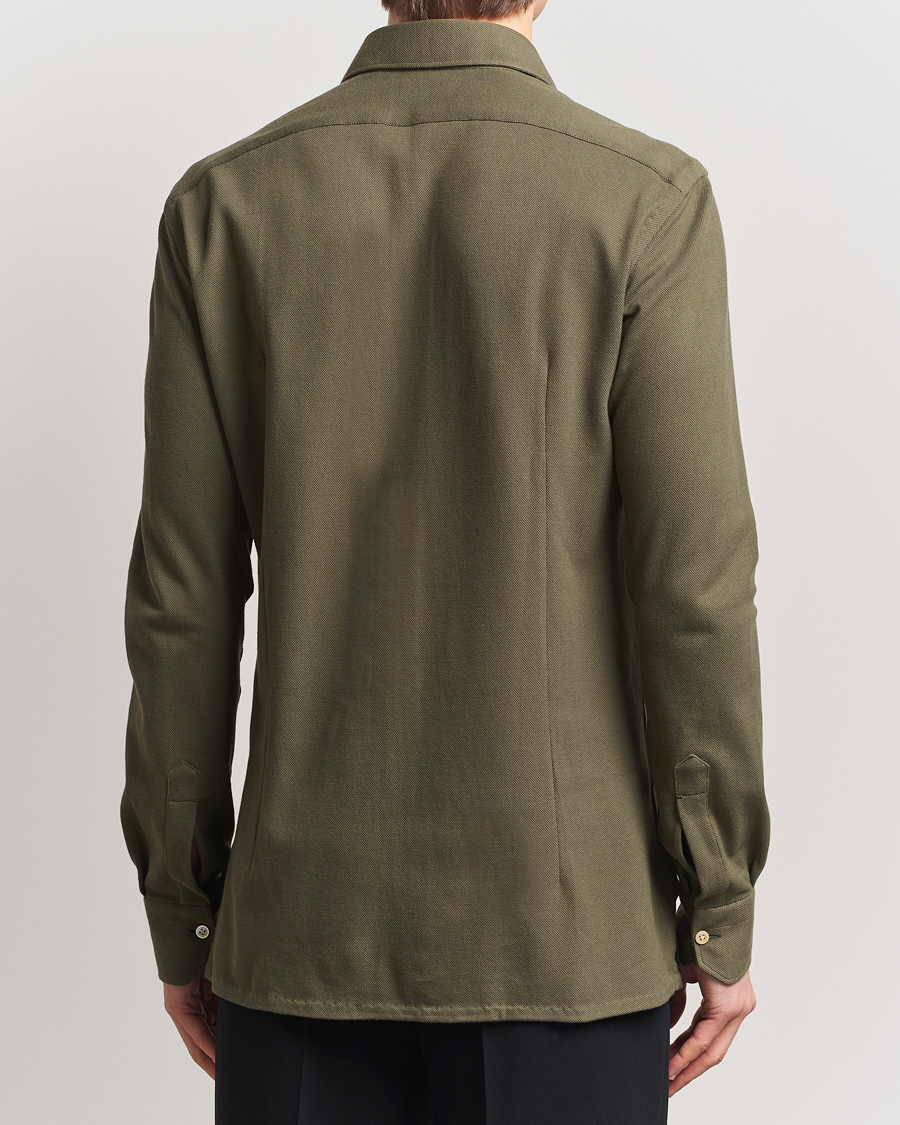 Uomini | Camicie | Kiton | Jersey Piquet Shirt Militare
