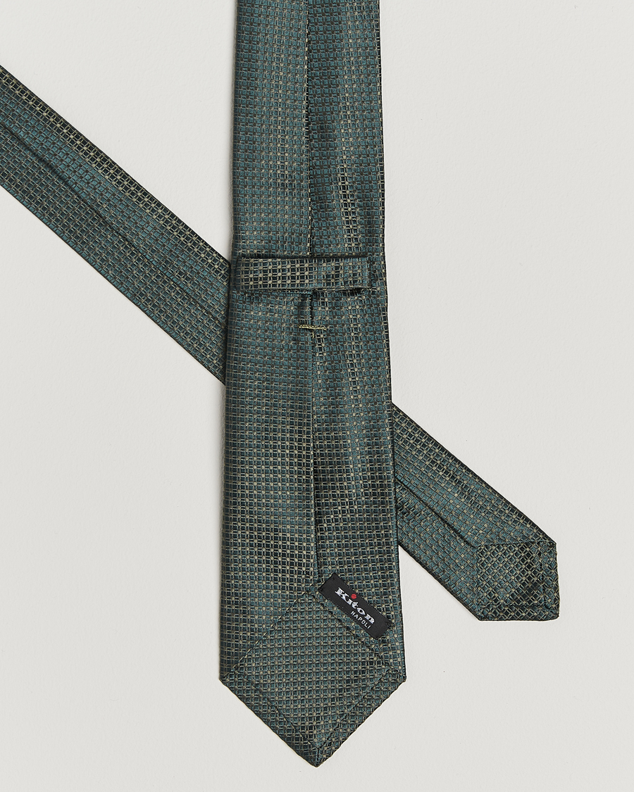 Uomini | Kiton Structured Silk Tie Dark Green | Kiton | Structured Silk Tie Dark Green