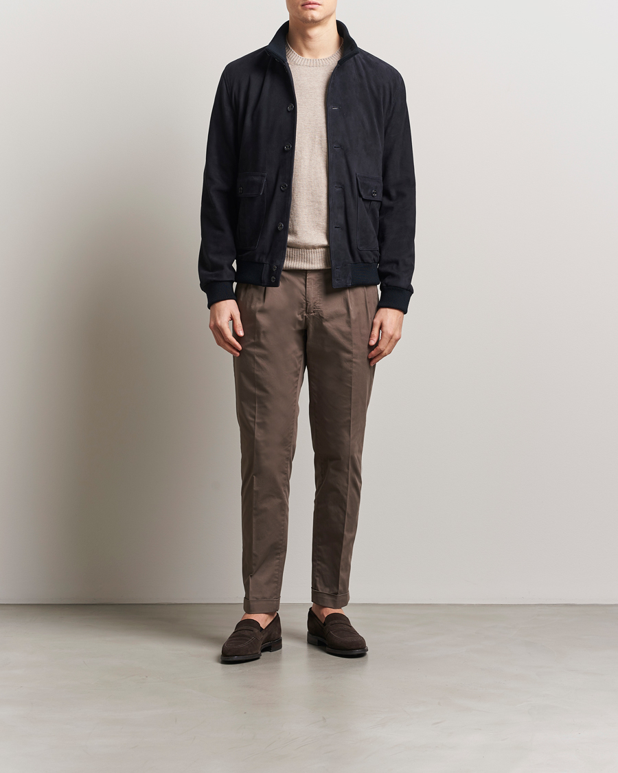Uomini | Giacche | Valstar | Valstarino Suede Jacket Navy