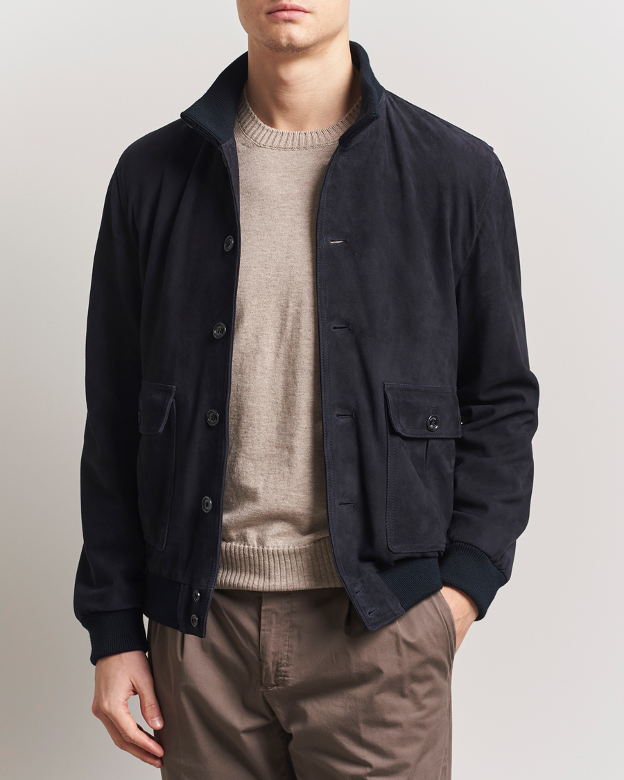 Uomini | Giacche | Valstar | Valstarino Suede Jacket Navy