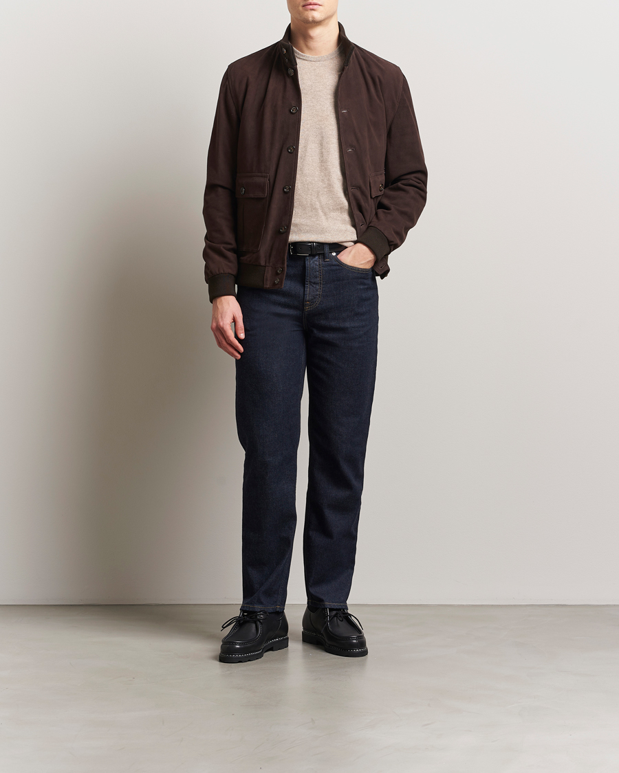 Uomini | Giacche | Valstar | Valstarino Suede Jacket Dark Brown