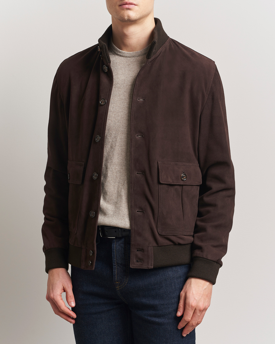 Uomini | Giacche | Valstar | Valstarino Suede Jacket Dark Brown