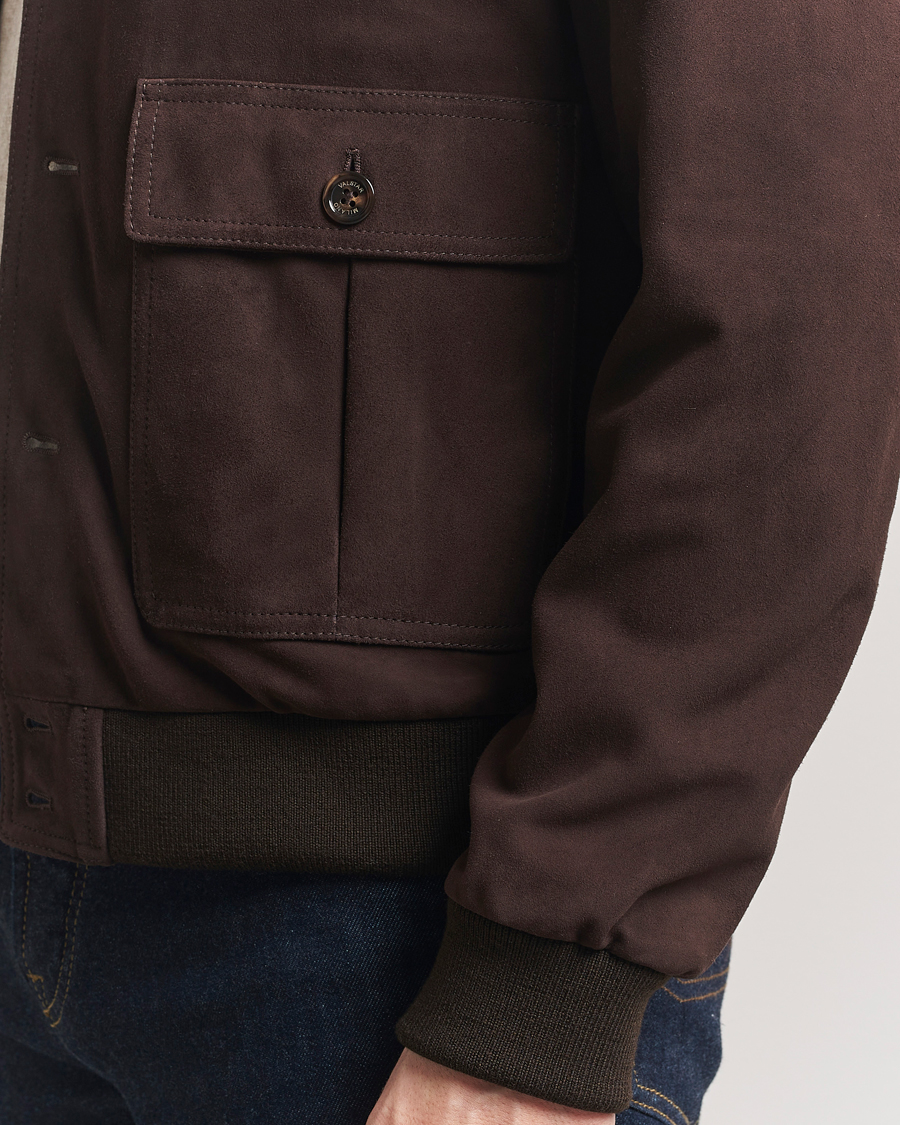 Uomini | Giacche | Valstar | Valstarino Suede Jacket Dark Brown