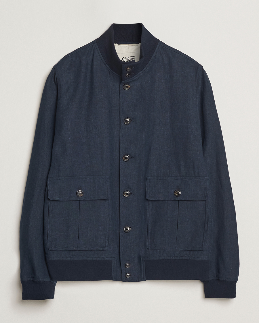 Uomini | Giacche | Valstar | Valstarino Linen Jacket Navy