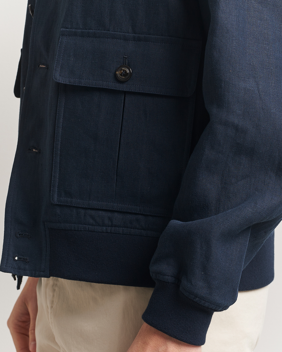 Uomini | Giacche | Valstar | Valstarino Linen Jacket Navy
