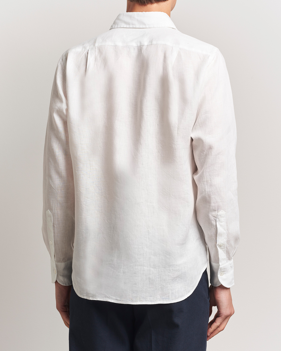 Uomini | Camicie | Drake's | Linen Summer Shirt Ecru
