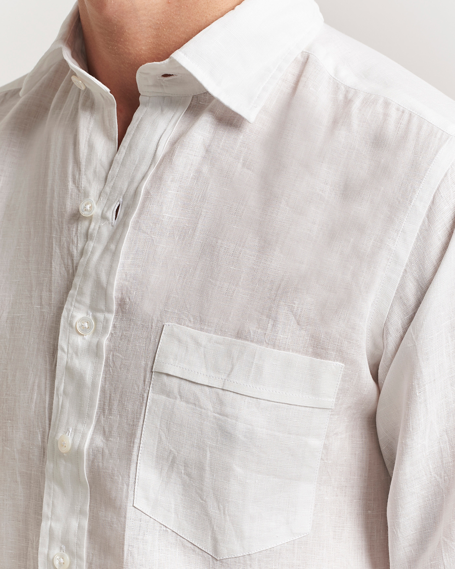 Uomini | Camicie | Drake's | Linen Summer Shirt Ecru