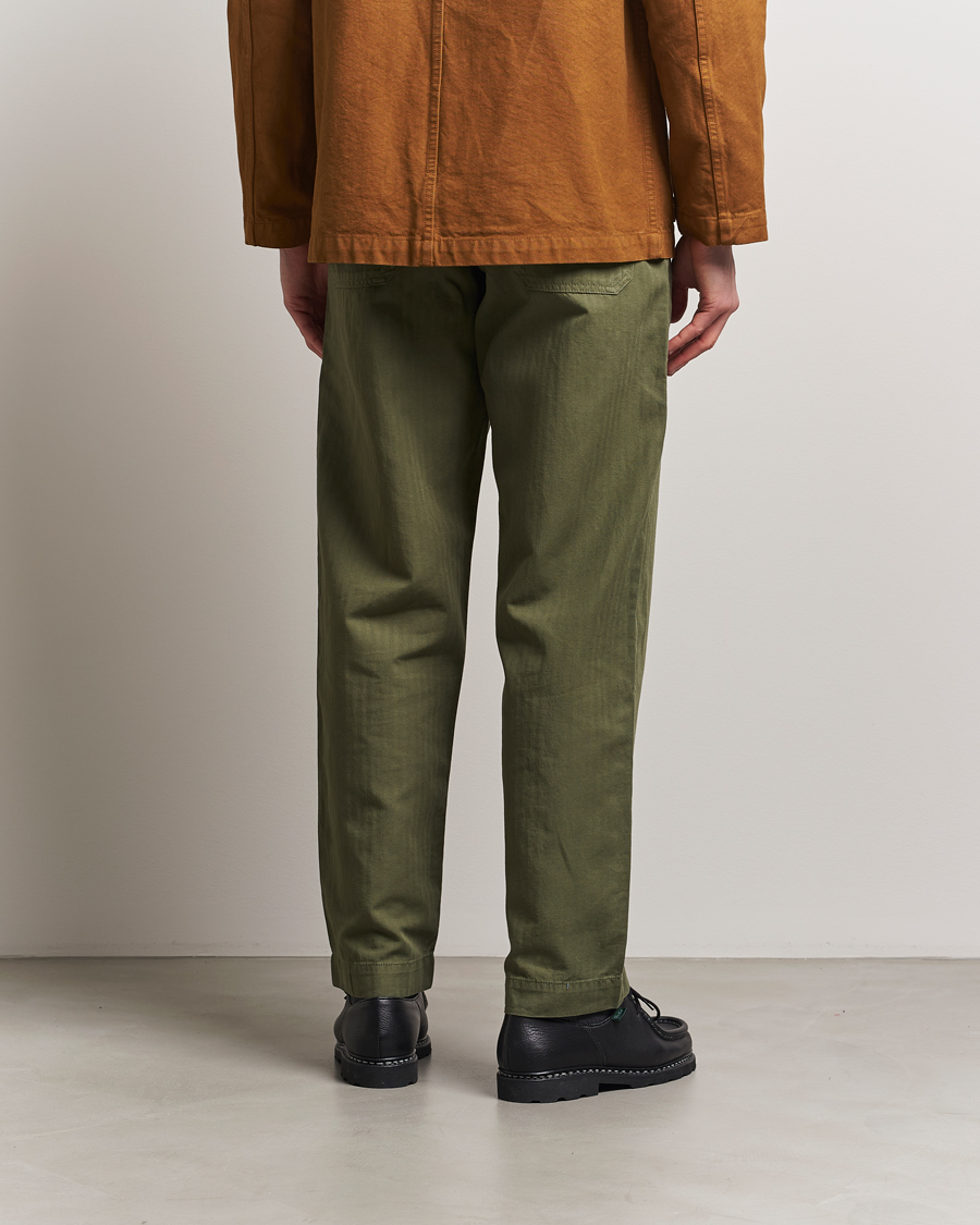 Uomini | Pantaloni | Drake's | Fatigue Cotton Trousers Olive