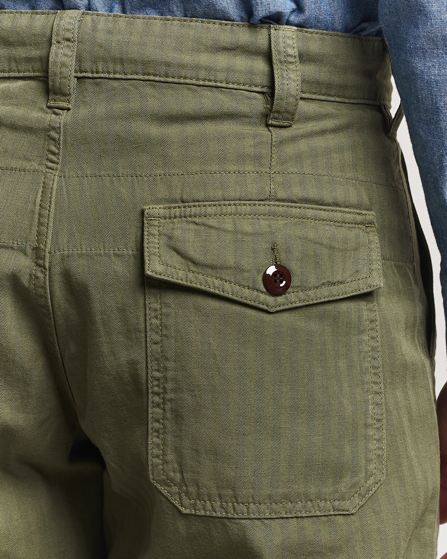 Uomini | Pantaloni | Drake's | Fatigue Cotton Trousers Olive