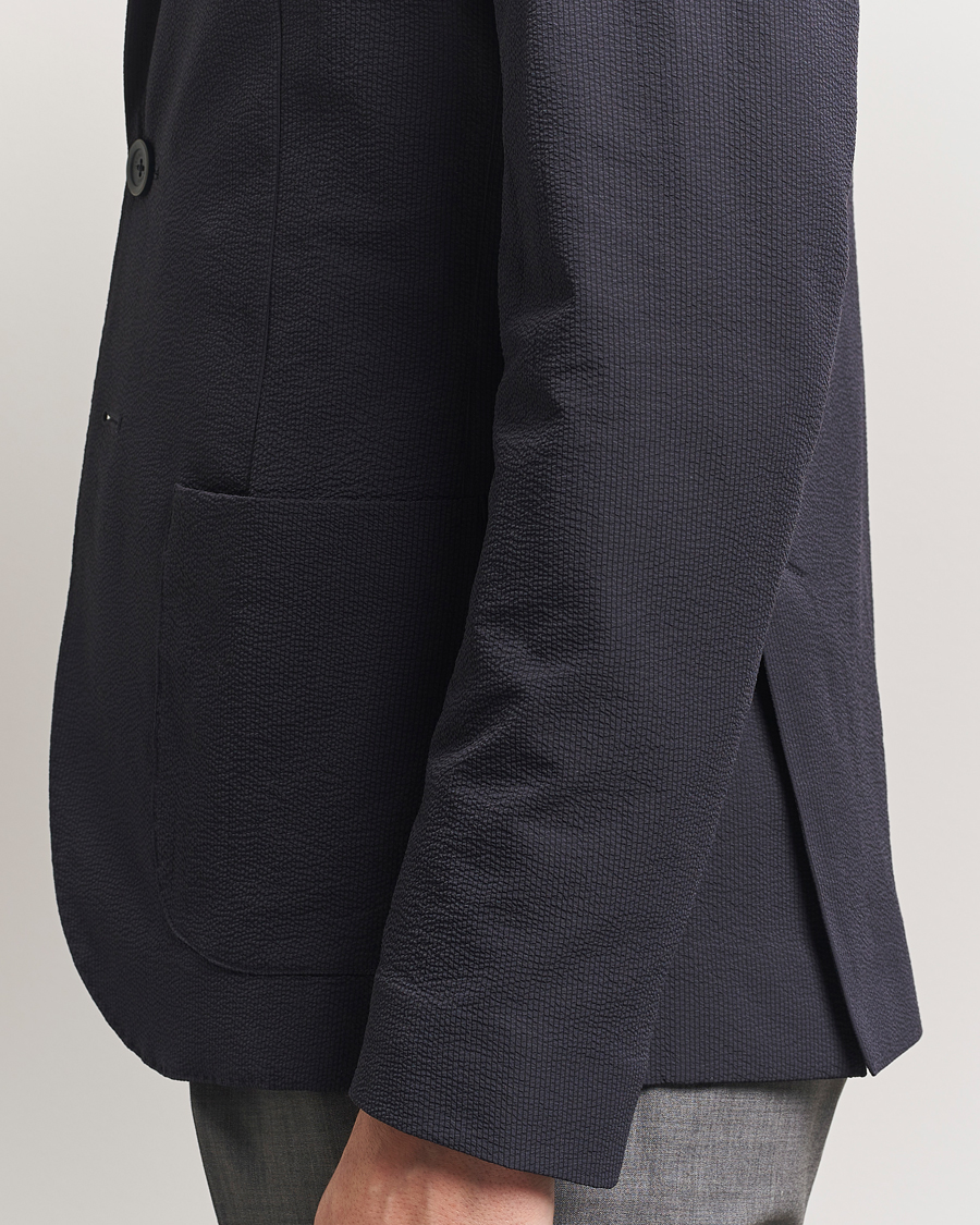 Uomini | Blazers | Herno | Seersucker Blazer Navy