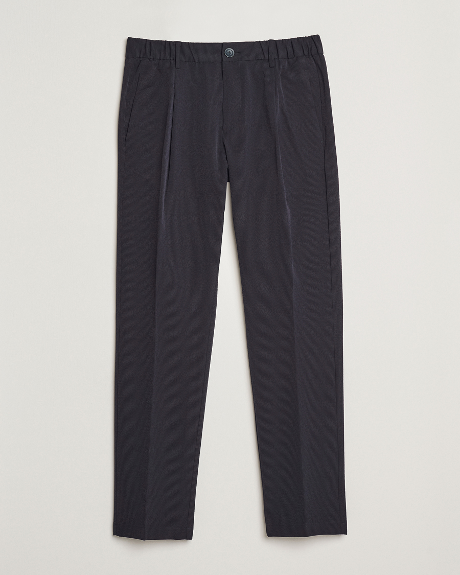 Uomini | Pantaloni | Herno | Seersucker Drawstring Pants Navy