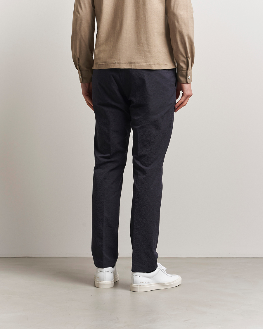 Uomini | Pantaloni | Herno | Seersucker Drawstring Pants Navy
