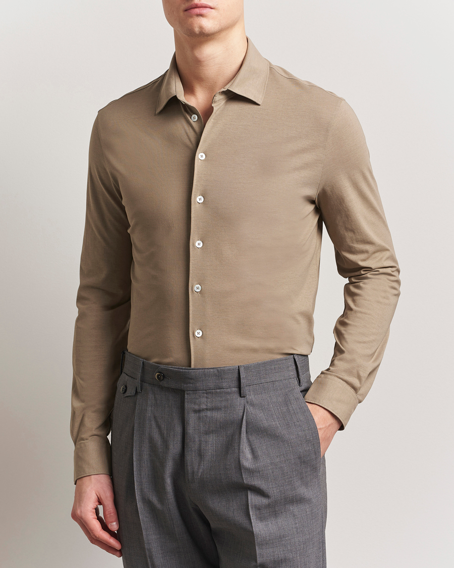 Uomini | Camicie | Herno | Cotton Crepe Shirt Olive