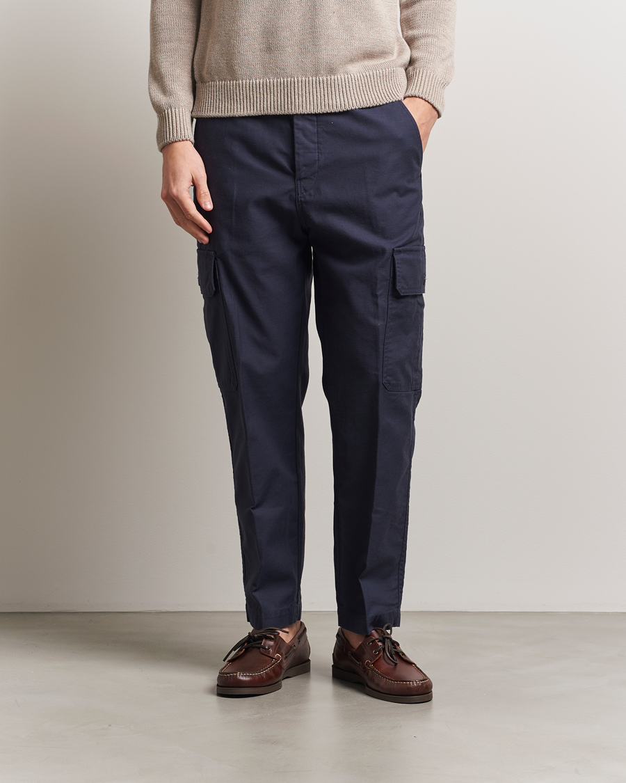 Uomini | Pantaloni | Incotex | Regular Fit Cargo Pants Navy