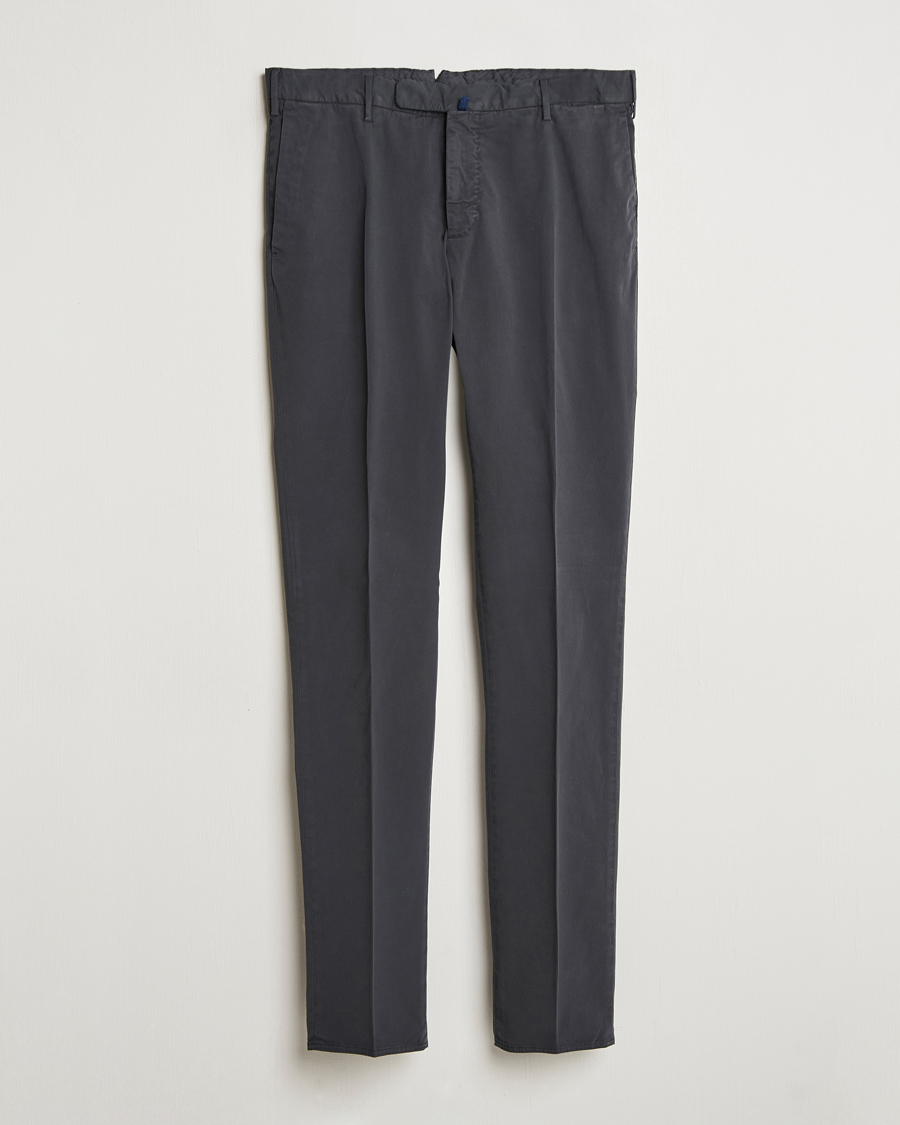 Uomini | Pantaloni | Incotex | Slim Fit Comfort Chinos Dark Grey
