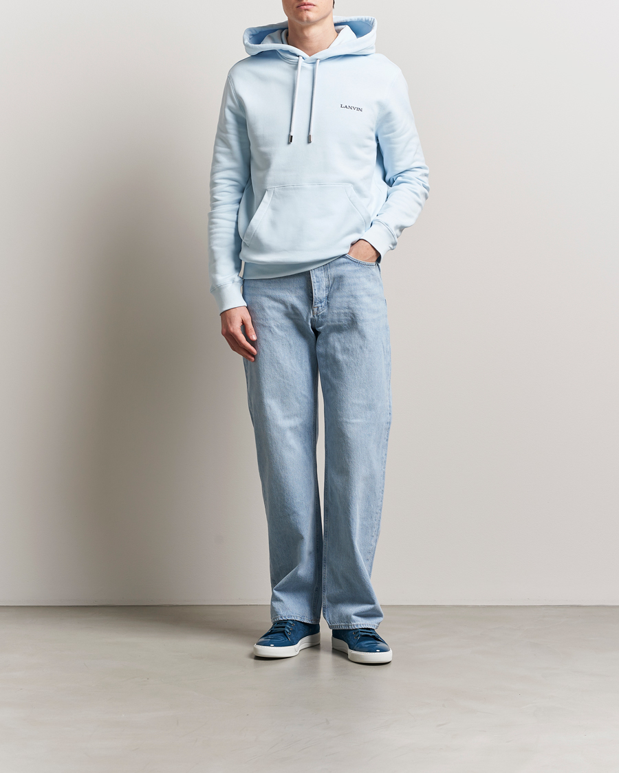 Uomini | Maglieria | Lanvin | Bouclette Logo Hoodie Chambray