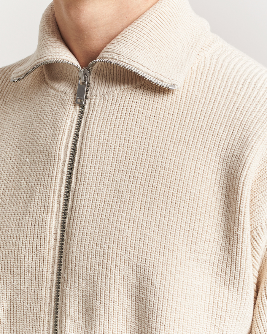 Uomini | Maglieria | Jil Sander | Rib Full Zip Cardigan Porcelain