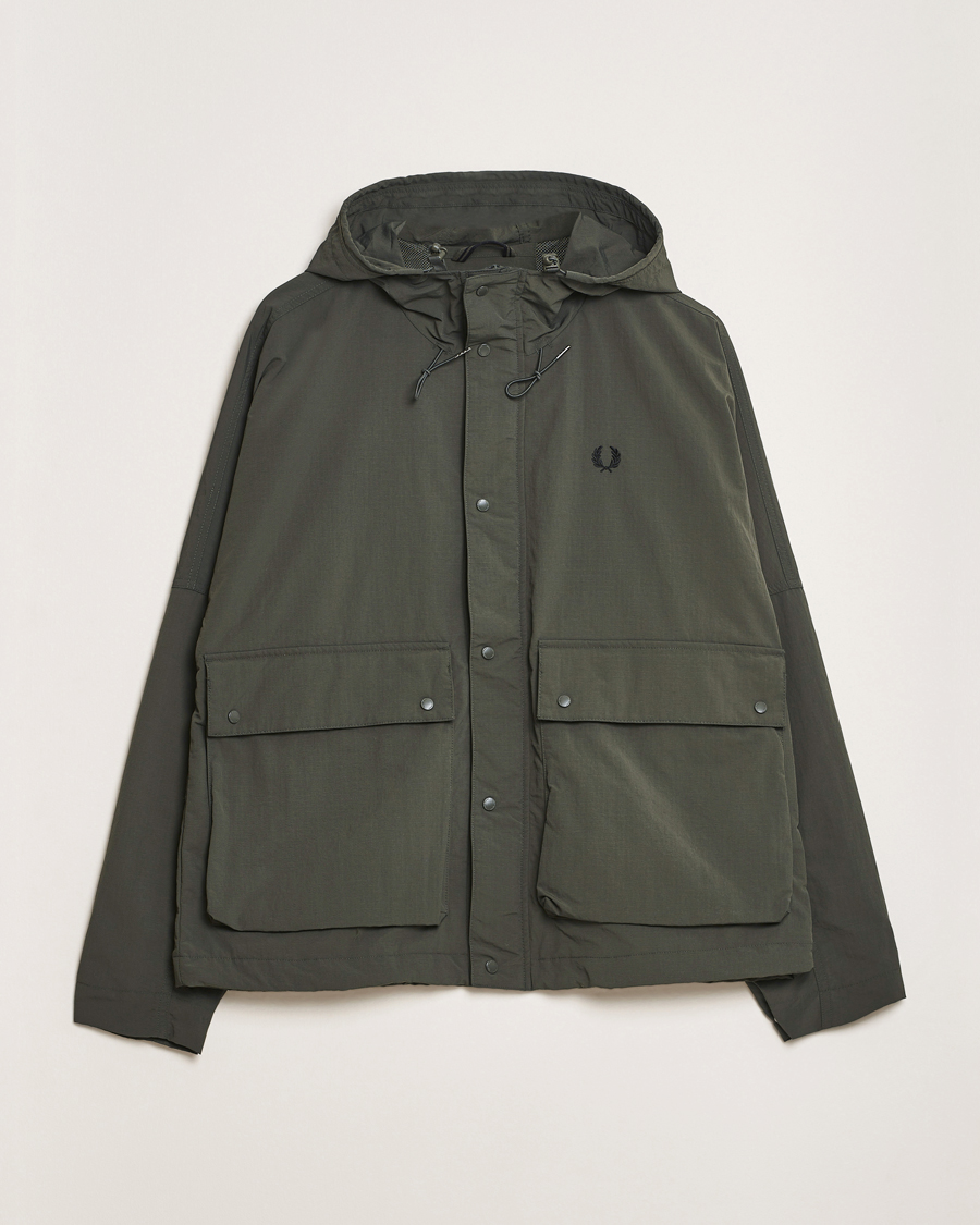 Uomini | Giacche | Fred Perry | Cropped Hooded Fishing Parka Field Green