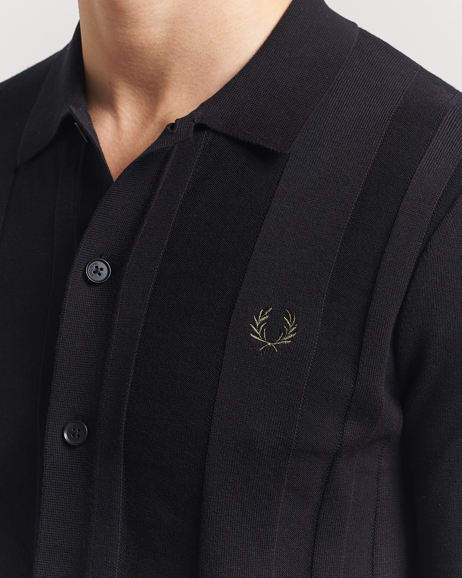 Uomini | Camicie | Fred Perry | Knitted Short Sleeve Shirt Black