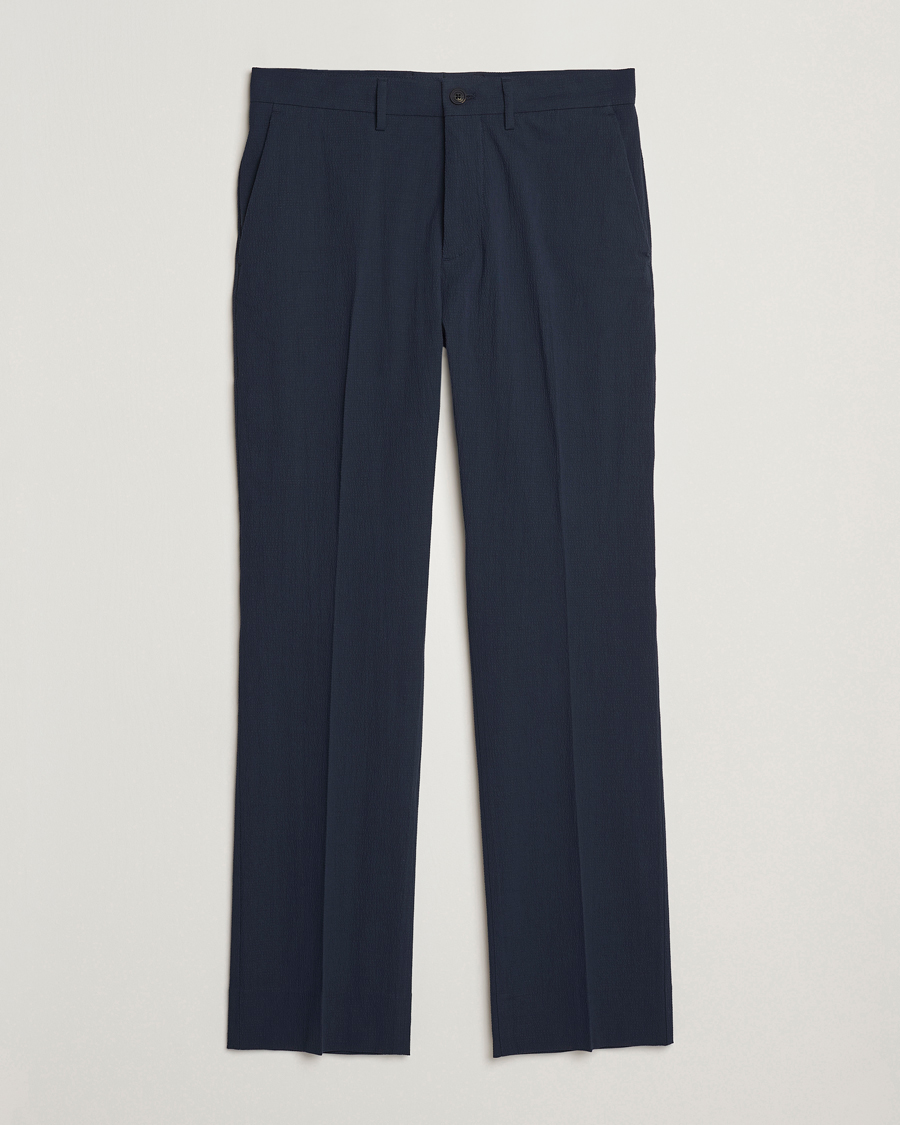 Uomini | Pantaloni | J.Lindeberg | Dropper Seersucker Pants Navy