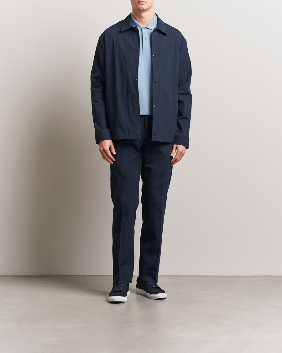 Uomini | Pantaloni | J.Lindeberg | Dropper Seersucker Pants Navy