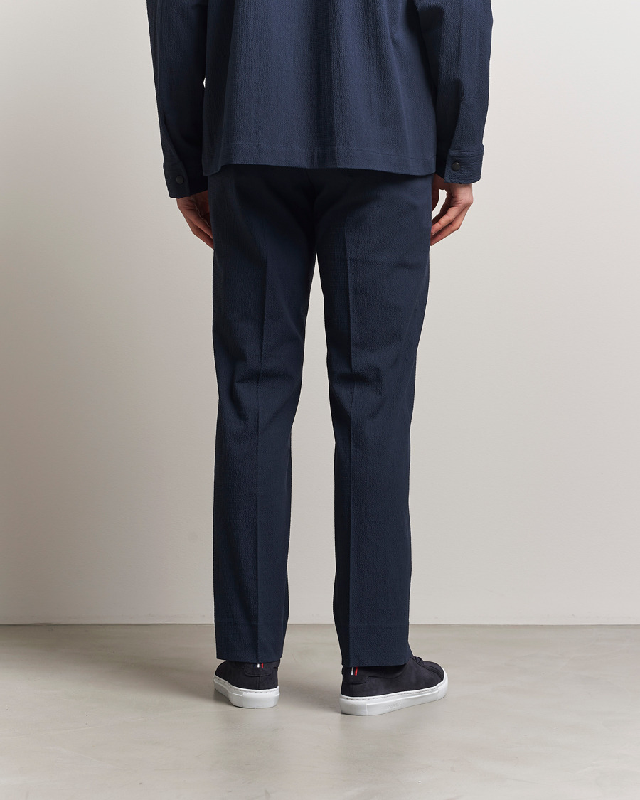 Uomini | Pantaloni | J.Lindeberg | Dropper Seersucker Pants Navy