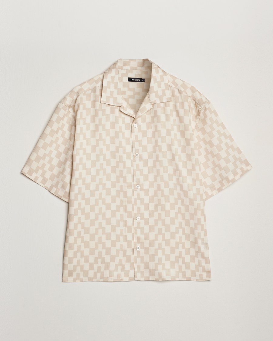Uomini | Camicie | J.Lindeberg | Ellis Stack Bridge Print Shirt Moonbeam
