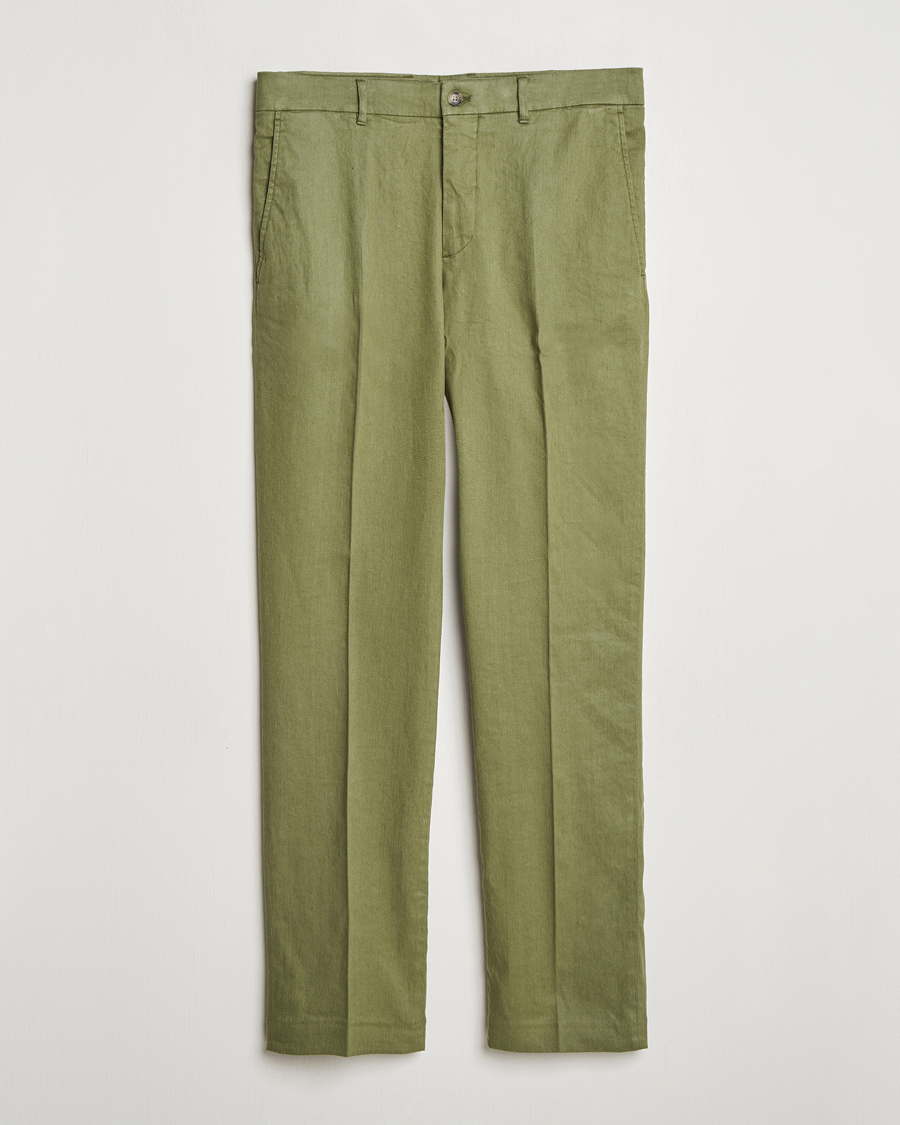 Uomini | Pantaloni | J.Lindeberg | Lois Linen Stretch Pants Olivinie