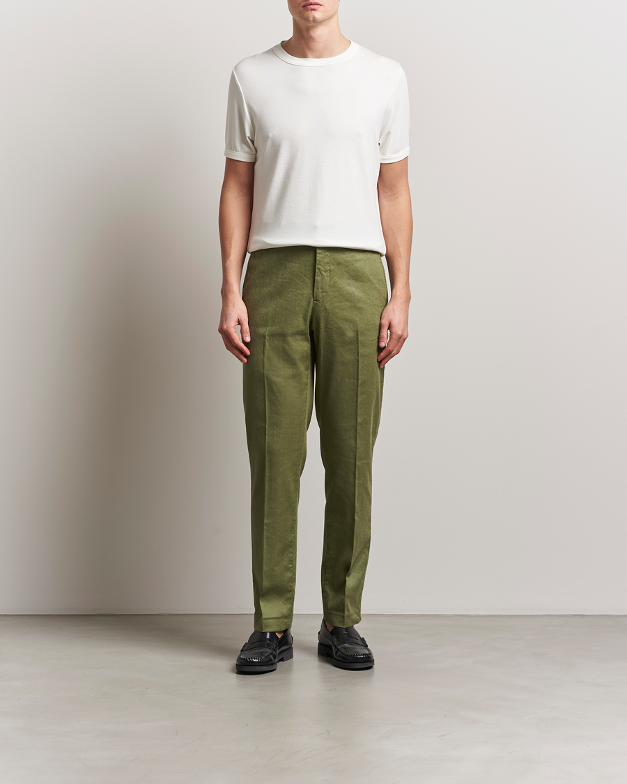 Uomini | Pantaloni | J.Lindeberg | Lois Linen Stretch Pants Olivinie