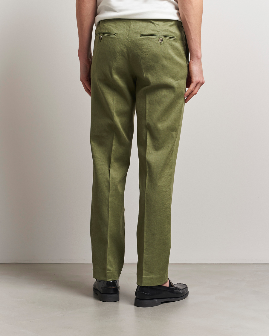 Uomini | Pantaloni | J.Lindeberg | Lois Linen Stretch Pants Olivinie