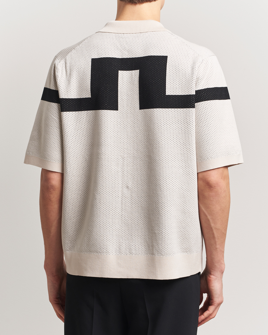 Uomini | Camicie | J.Lindeberg | Rayne Short Sleeve Knitted Shirt Moonbeam