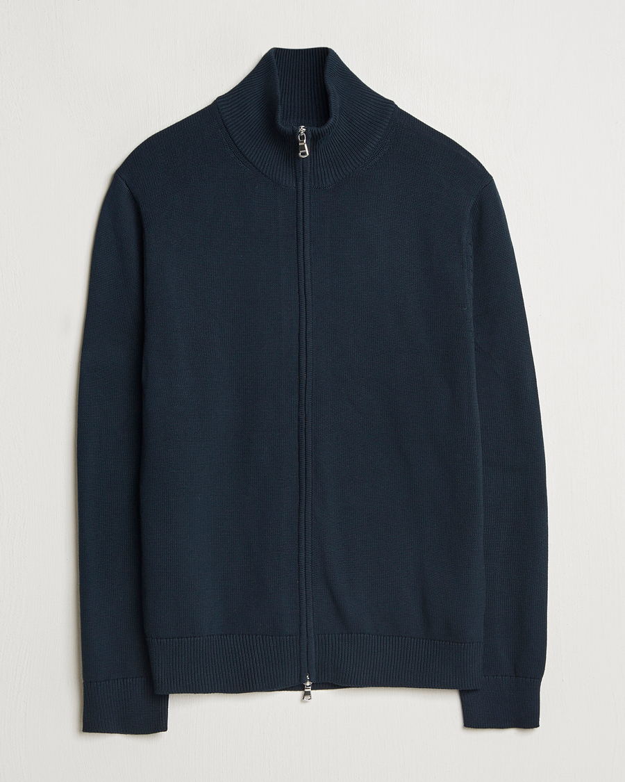 Uomini | Maglieria | J.Lindeberg | Alexis Full Zip Cotton Cardigan Navy