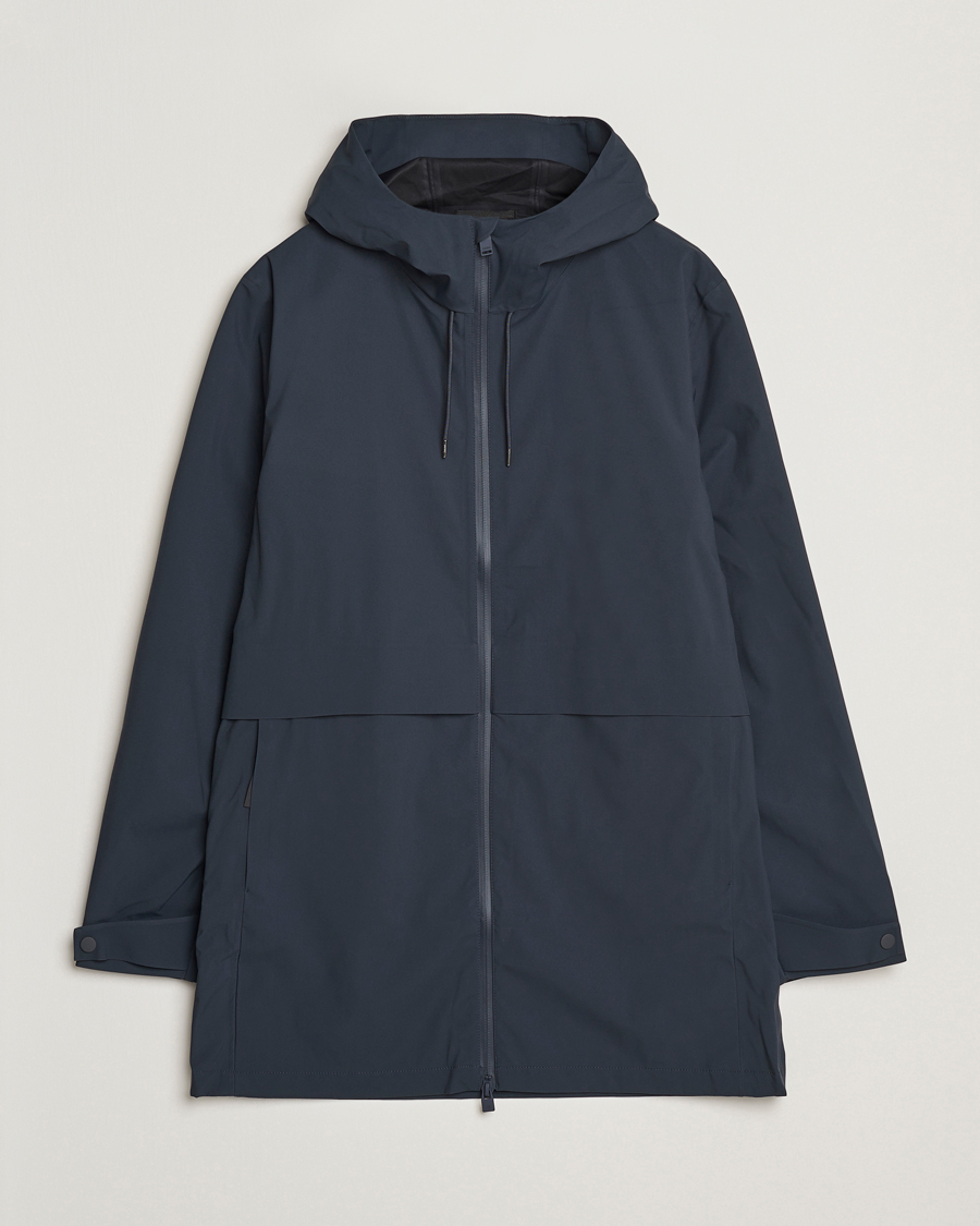 Uomini | Giacche | RAINS | Suva Hooded Waterproof Long Jacket Navy