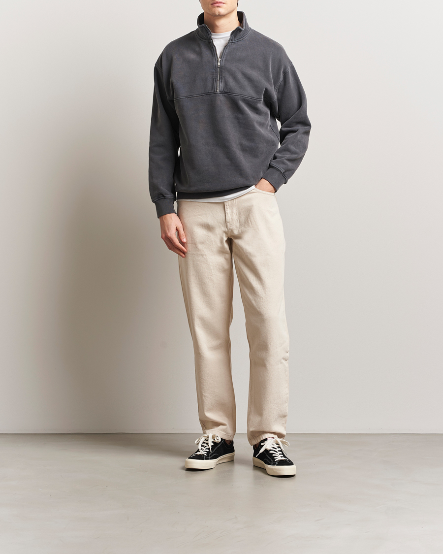Uomini | Maglieria | Colorful Standard | Classic Organic Half-Zip Faded Black