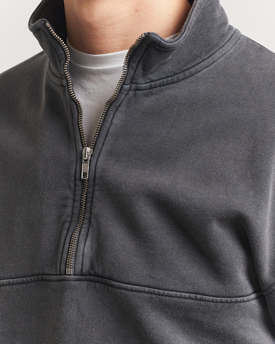 Uomini | Maglieria | Colorful Standard | Classic Organic Half-Zip Faded Black