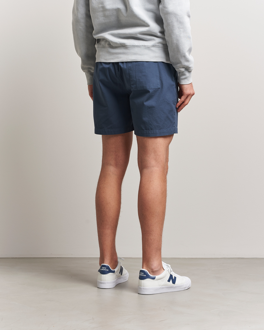 Uomini | Pantaloncini | Colorful Standard | Classic Organic Twill Drawstring Shorts Petrol Blue