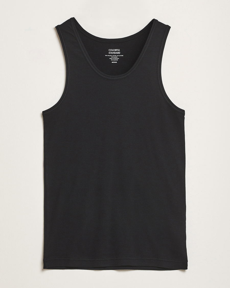 Uomini | T-shirt | Colorful Standard | Organic Rib Tank Top Deep Black
