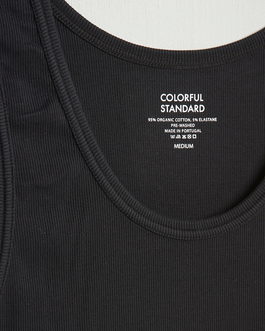 Uomini | T-shirt | Colorful Standard | Organic Rib Tank Top Deep Black