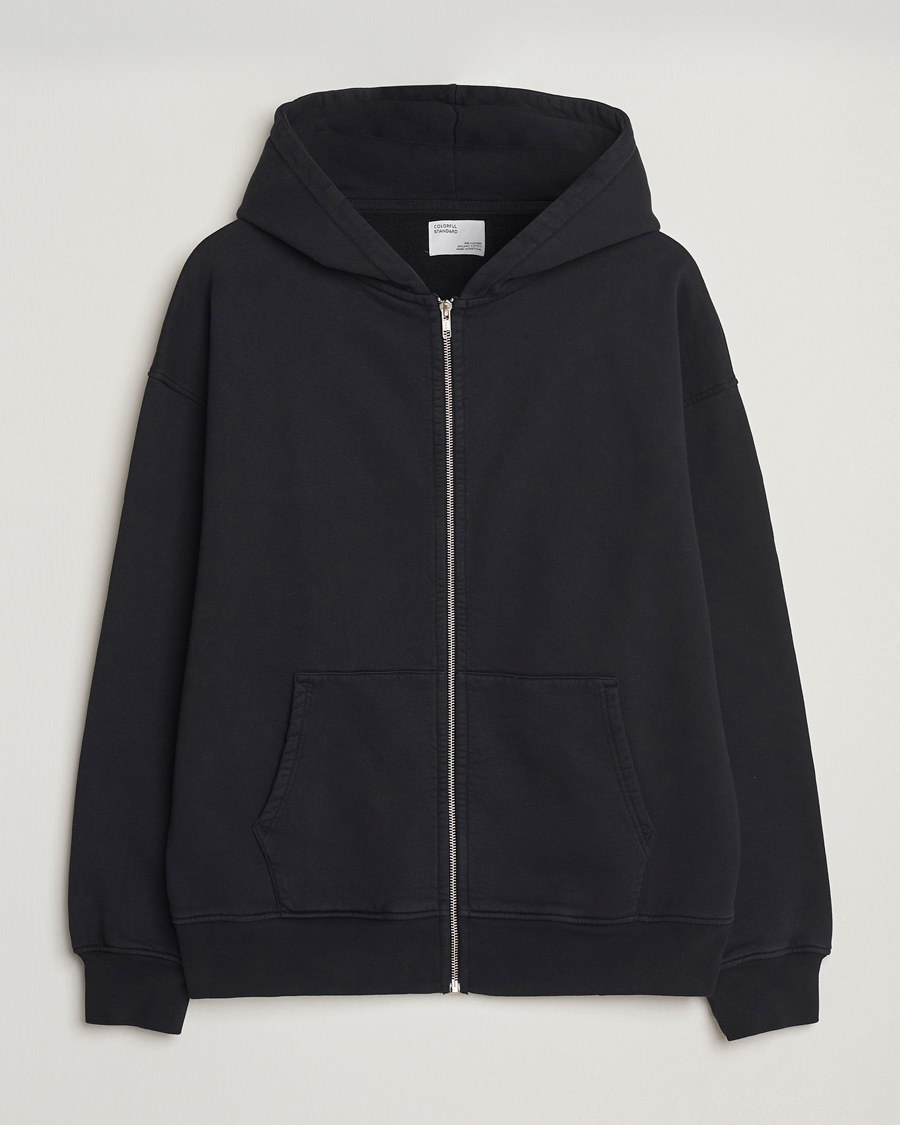Uomini | Maglieria | Colorful Standard | Classic Organic Full Zip Hoodie Deep Black