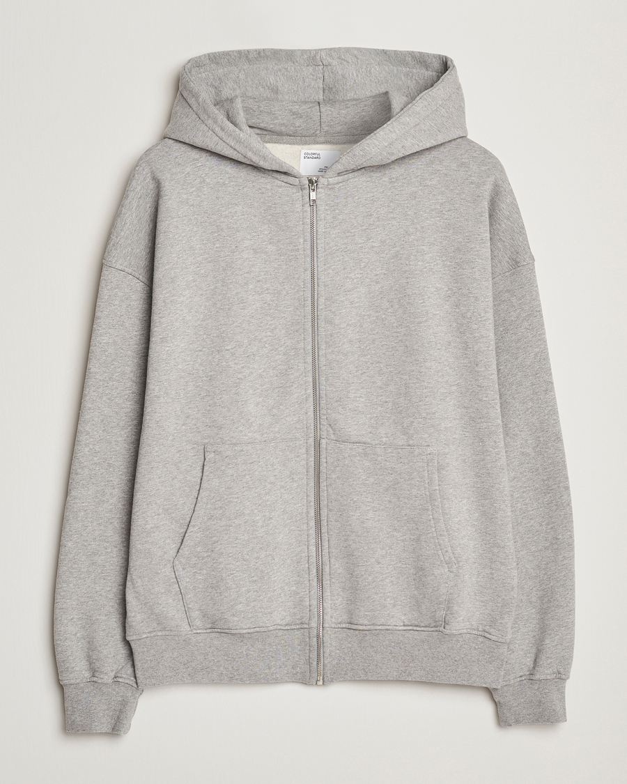 Uomini | Maglieria | Colorful Standard | Classic Organic Full Zip Hoodie Heather Grey