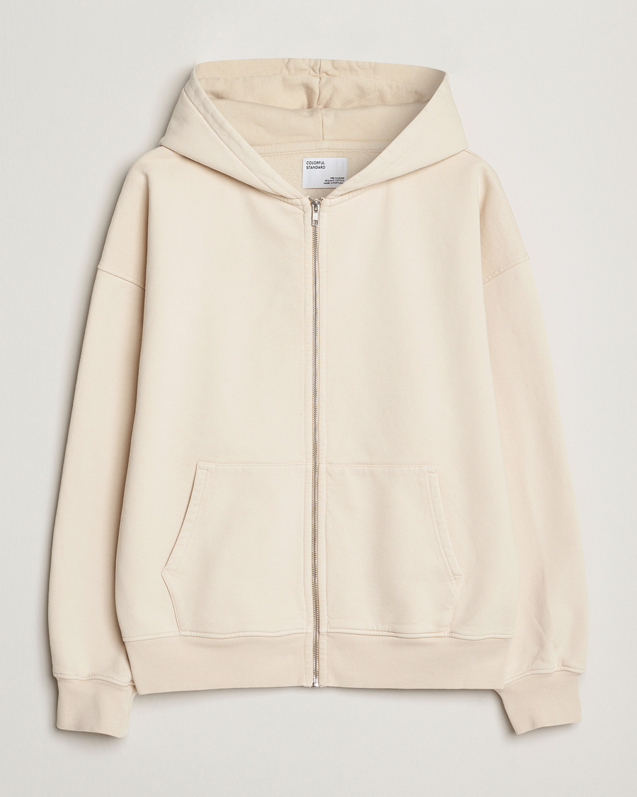 Uomini | Maglieria | Colorful Standard | Organic Full Zip Hoodie Ivory White