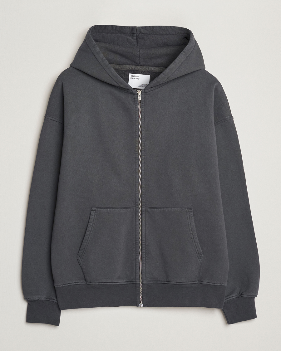 Uomini | Maglieria | Colorful Standard | Classic Organic Full Zip Hoodie Lava Grey